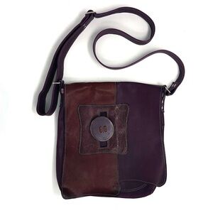 Capharnaüm artisan made leather and suede shoulder purse / cross body bag